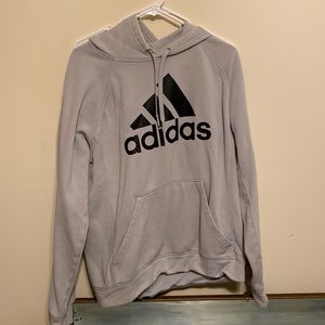 Silver adidas logo hoodie